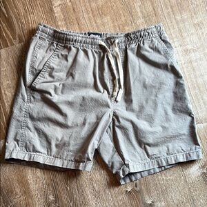Gray Flat Front Shorts with Relaxed Fit